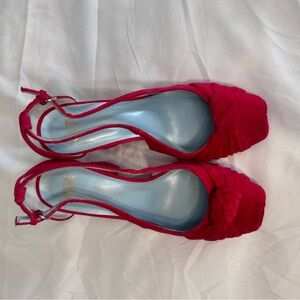 France's Valentine velvet pumps